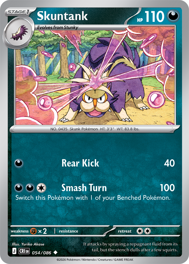 Mega Evolution - Chaos Rising 054/086 Skuntank Reverse Holo