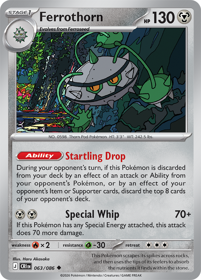 Mega Evolution - Chaos Rising 063/086 Ferrothorn Reverse Holo