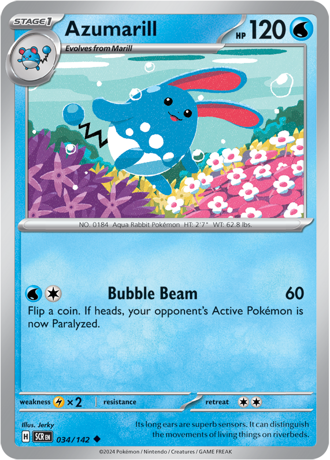 Scarlet & Violet Stellar Crown 034/142 Azumarill Reverse Holo