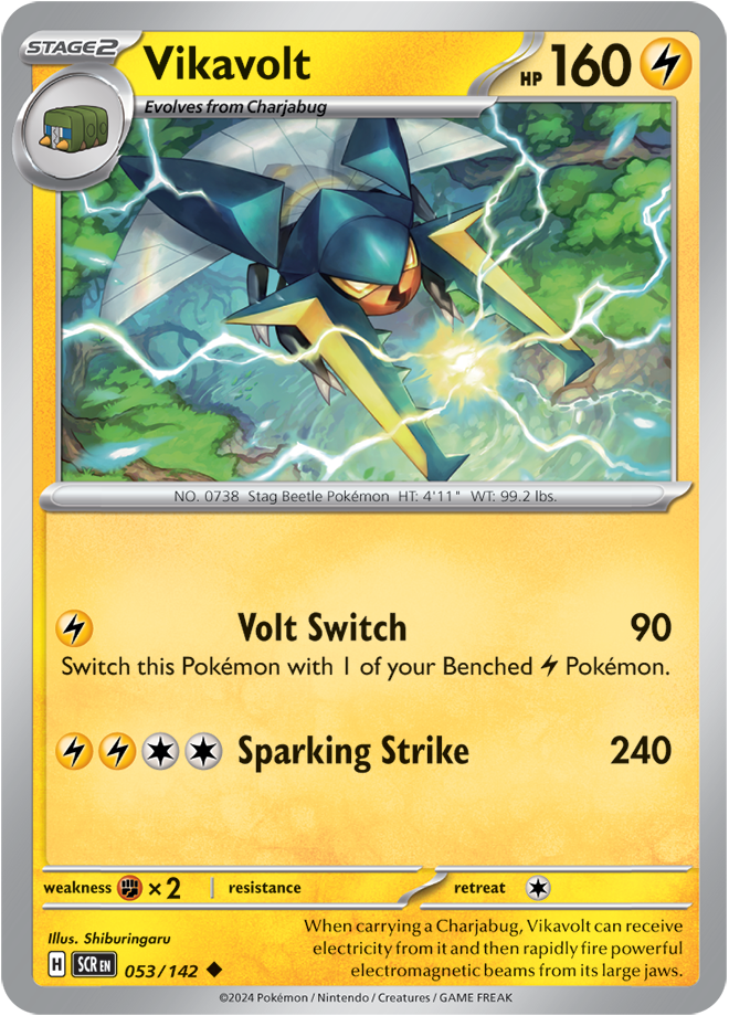 Scarlet & Violet Stellar Crown 053/142 Vikavolt Reverse Holo