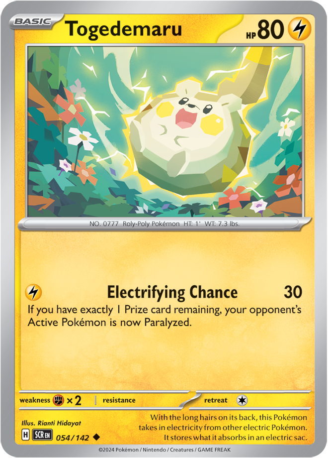 Scarlet & Violet Stellar Crown 054/142 Togedemaru Reverse Holo