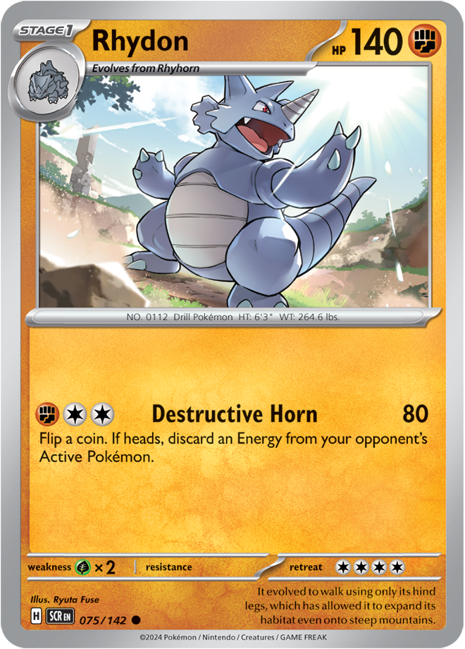 Scarlet & Violet Stellar Crown 075/142 Rhydon Reverse Holo