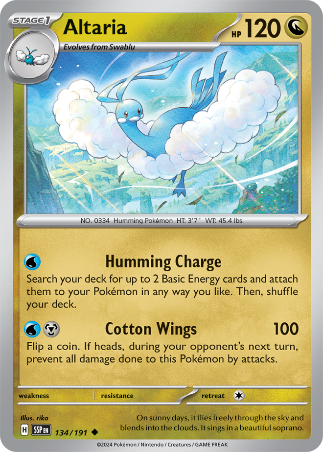 Scarlet & Violet Surging Sparks 134/191 Altaria Reverse Holo