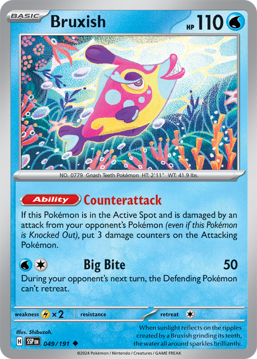 Scarlet & Violet Surging Sparks 049/191 Bruxish Reverse Holo