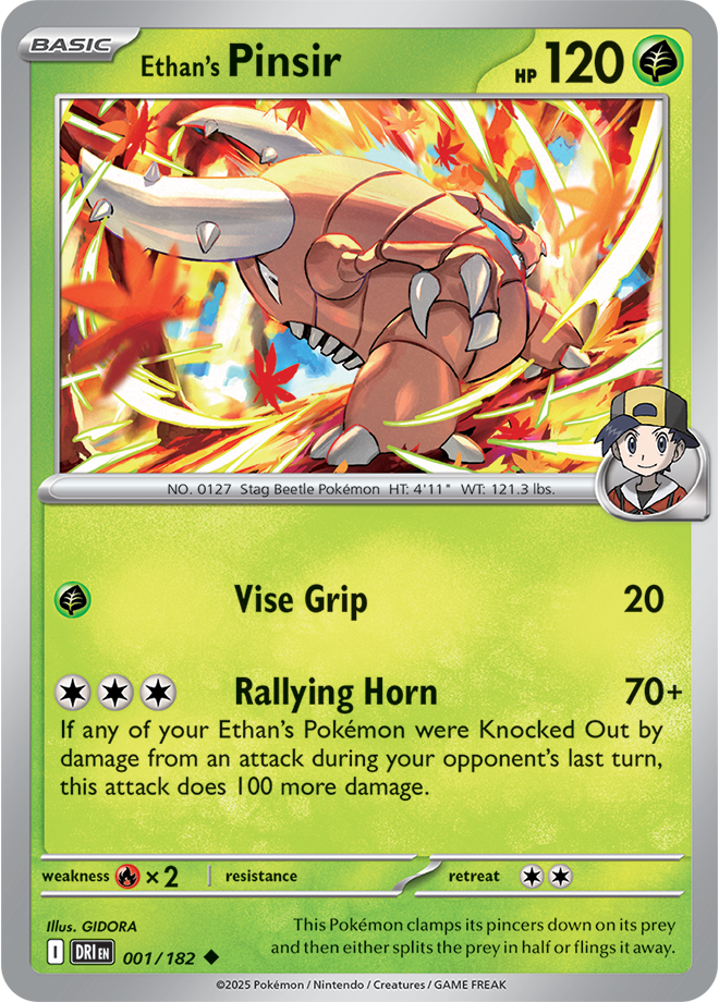 Scarlet & Violet Destined Rivals 001/182 Ethan's Pinsir Reverse Holo