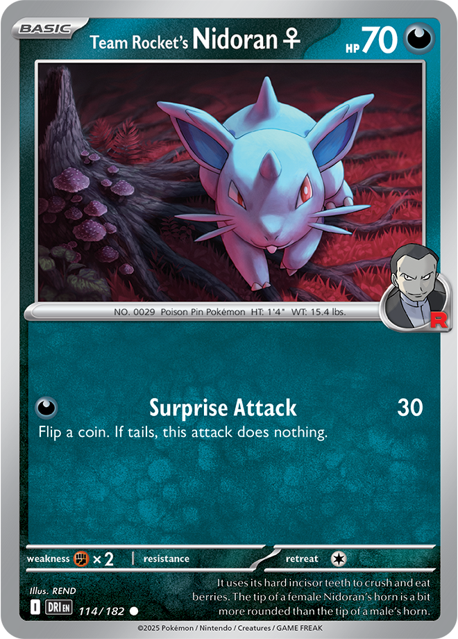 Scarlet & Violet Destined Rivals 114/182 Team Rocket’s Nidoran♀ Reverse Holo