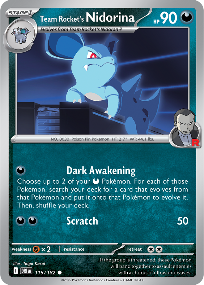 Scarlet & Violet Destined Rivals 115/182 Team Rocket’s Nidorina Reverse Holo