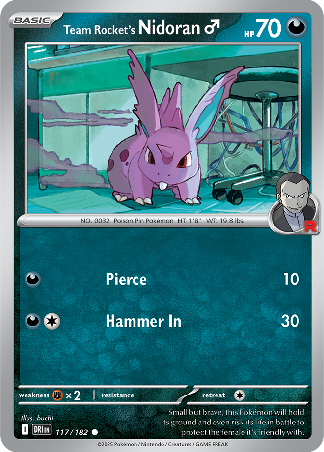 Scarlet & Violet Destined Rivals 117/182 Team Rocket’s Nidoran♂ Reverse Holo