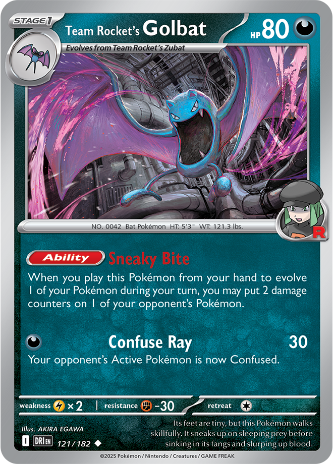 Scarlet & Violet Destined Rivals 121/182 Team Rocket’s Golbat Reverse Holo
