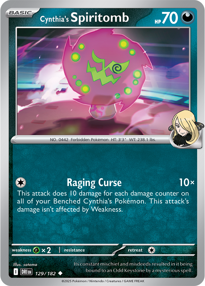 Scarlet & Violet Destined Rivals 128/182 Cynthia’s Spiritomb Reverse Holo