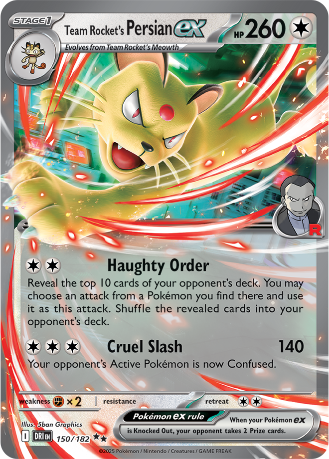 Scarlet & Violet Destined Rivals 150/182 Team Rocket's Persian ex