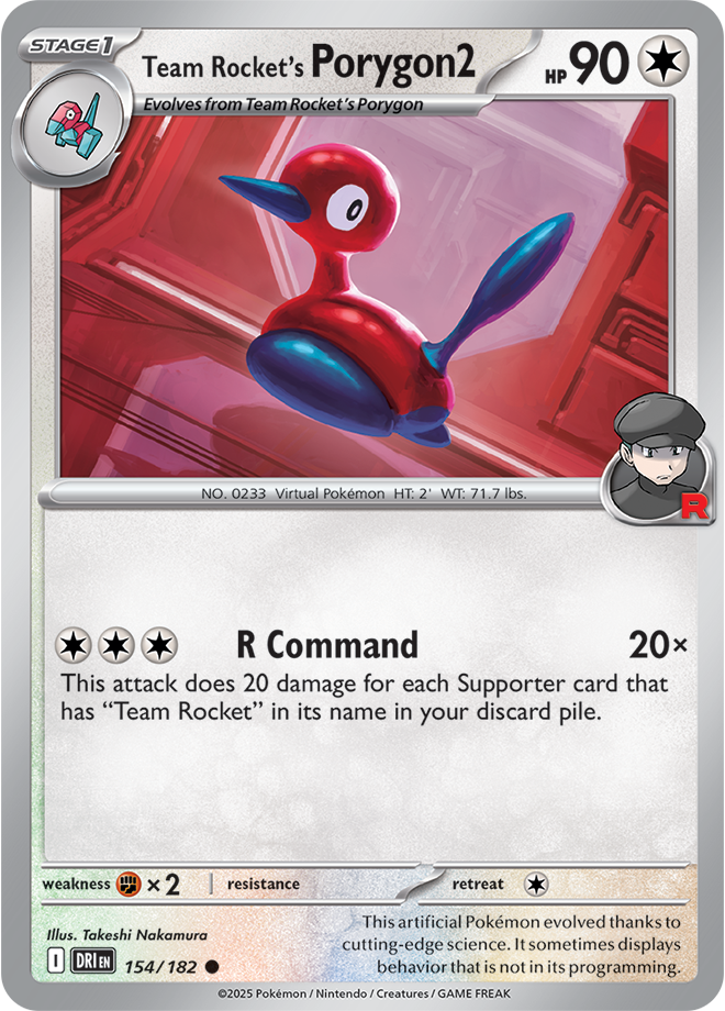 Scarlet & Violet Destined Rivals 154/182 Team Rocket’s Porygon2 Reverse Holo