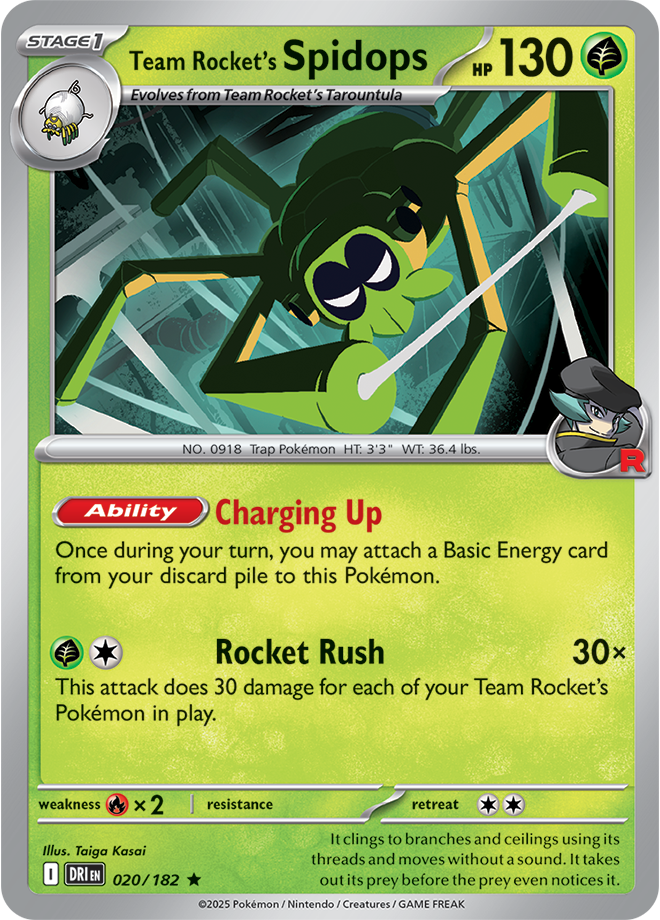 Scarlet & Violet Destined Rivals 020/182 Team Rocket's Spidops Holo