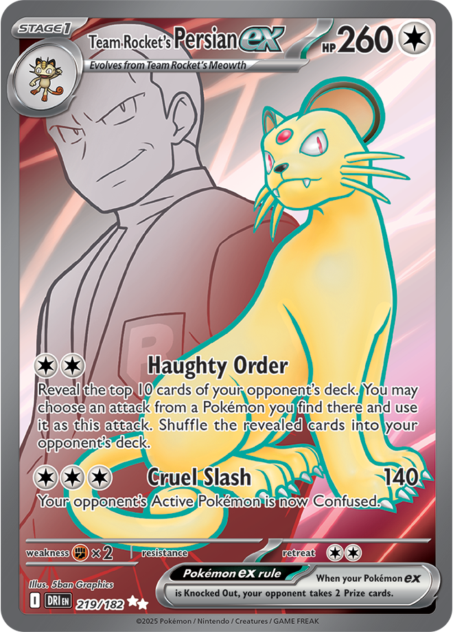 Scarlet & Violet Destined Rivals 219/182 Team Rocket's Persian ex