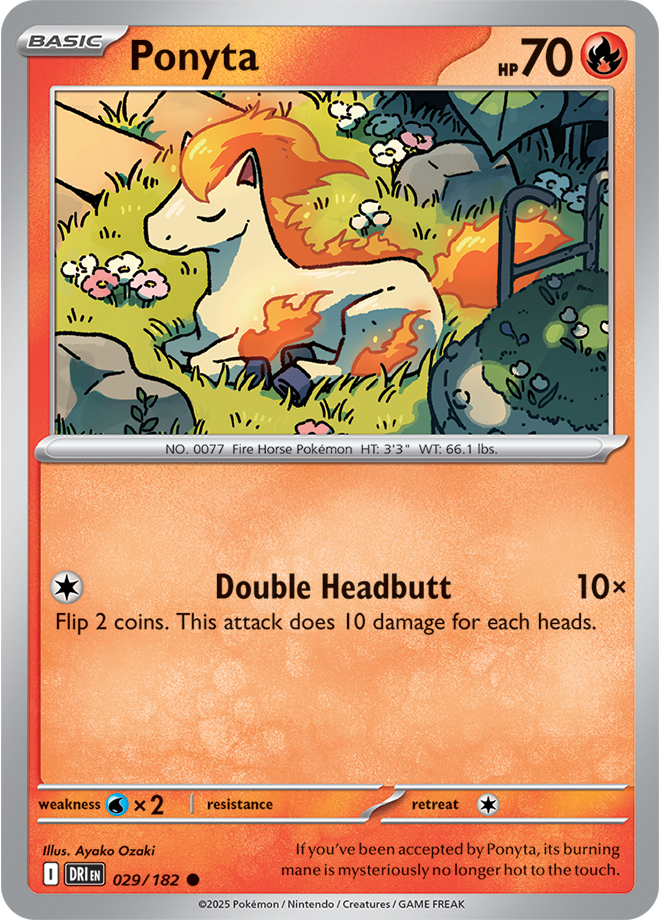 Scarlet & Violet Destined Rivals 029/182 Ponyta Reverse Holo