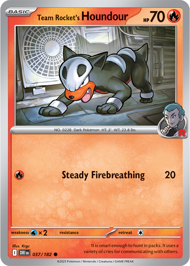 Scarlet & Violet Destined Rivals 037/182 Team Rocket's Houndour Reverse Holo