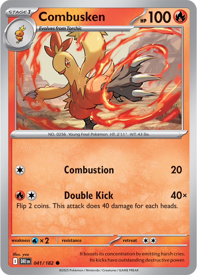 Scarlet & Violet Destined Rivals 041/182 Combusken Reverse Holo