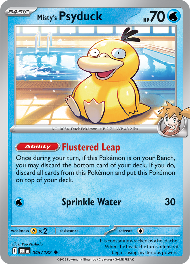 Scarlet & Violet Destined Rivals 045/182 Misty's Psyduck Reverse Holo