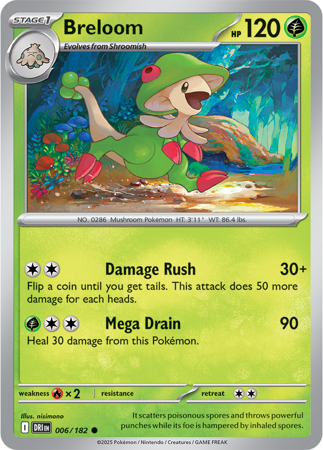 Scarlet & Violet Destined Rivals 006/182 Breloom Reverse Holo
