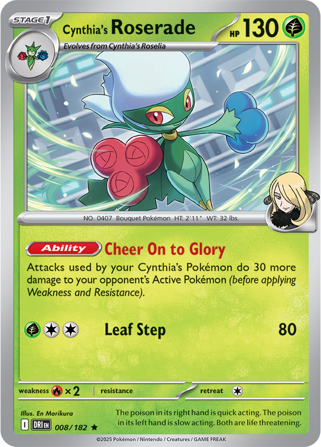 Scarlet & Violet Destined Rivals 008/182 Cynthia's Roserade Holo