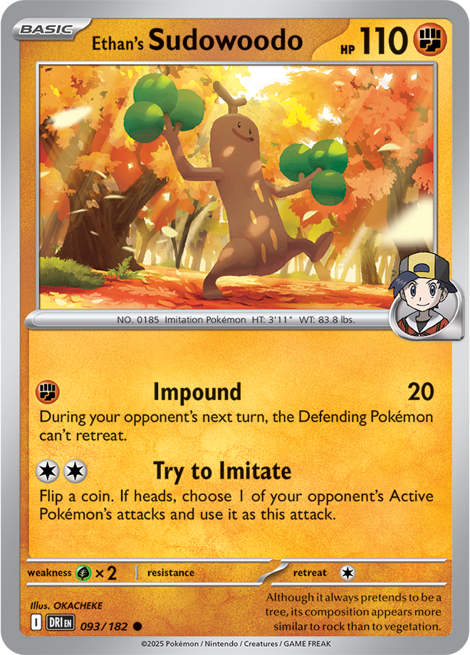 Scarlet & Violet Destined Rivals 093/182 Ethan’s Sudowoodo Reverse Holo