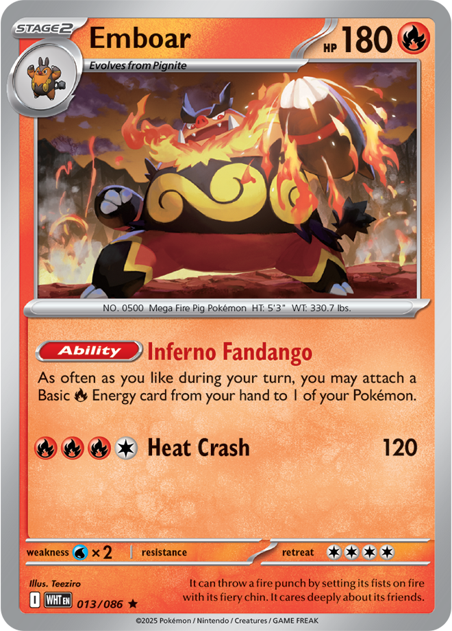 Scarlet & Violet White Flare 013/086 Emboar Reverse Holo