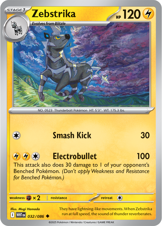 Scarlet & Violet White Flare 032/086 Zebstrika Reverse Holo