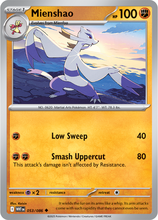 Scarlet & Violet White Flare 053/086 Mienshao Reverse Holo