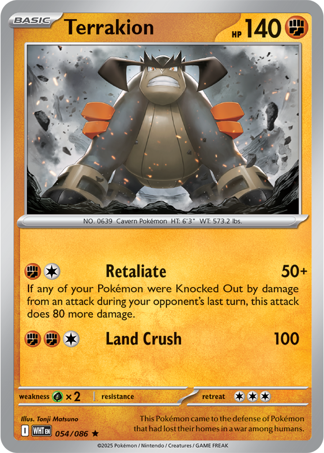 Scarlet & Violet White Flare 054/086 Terrakion Reverse Holo