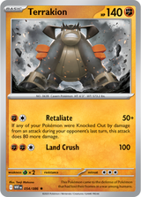 Scarlet & Violet White Flare 054/086 Terrakion Reverse Holo