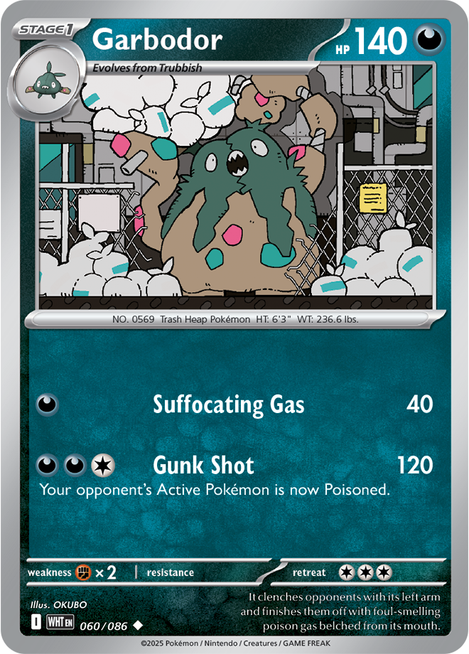 Scarlet & Violet White Flare 060/086 Garbodor Reverse Holo