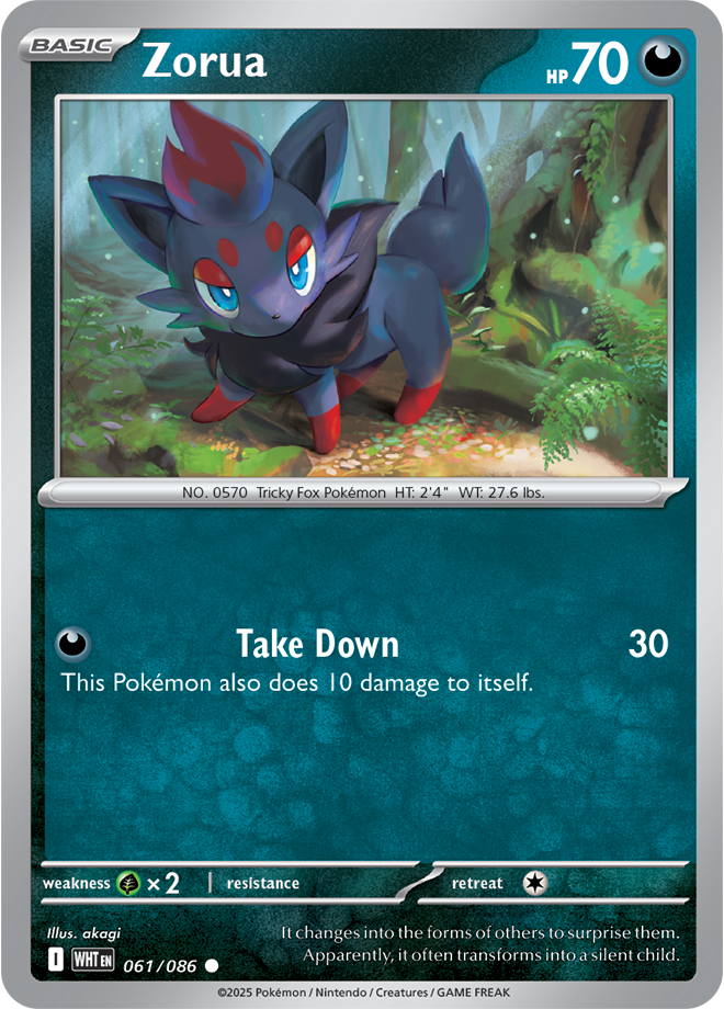 Scarlet & Violet White Flare 061/086 Zorua Reverse Holo