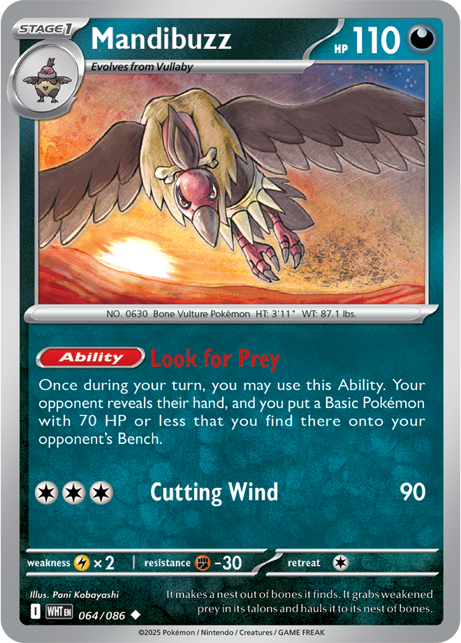 Scarlet & Violet White Flare 064/086 Mandibuzz Reverse Holo