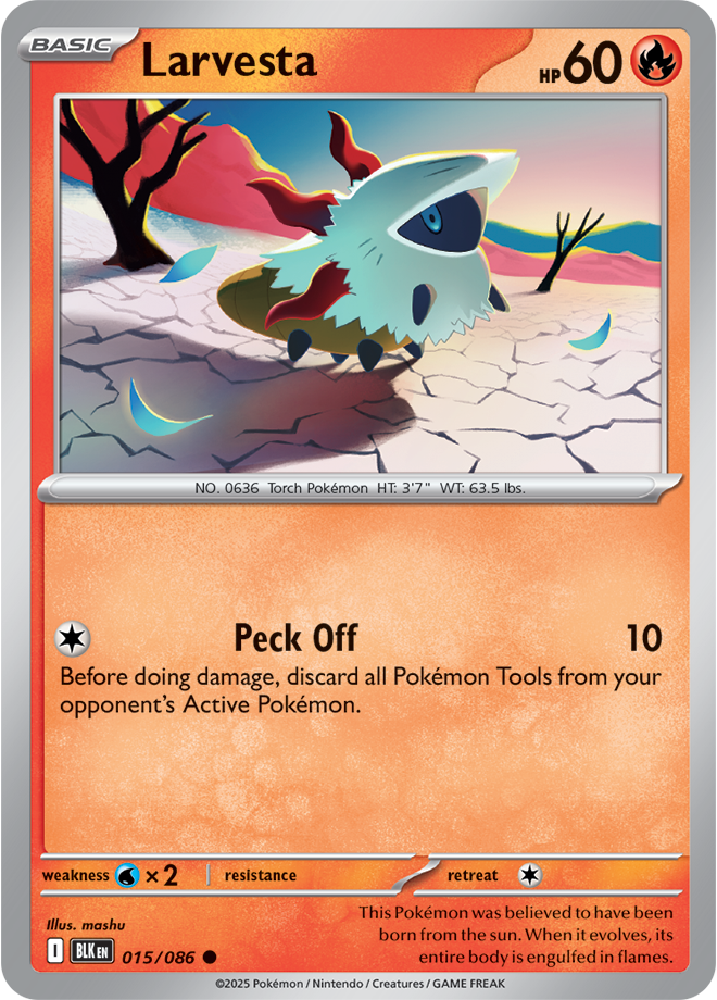 Scarlet & Violet Black Bolt 015/086 Larvesta Reverse Holo