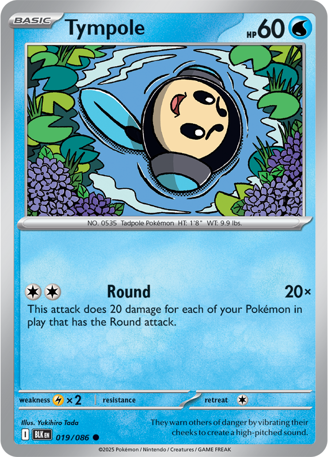 Scarlet & Violet Black Bolt 019/086 Tympole Reverse Holo