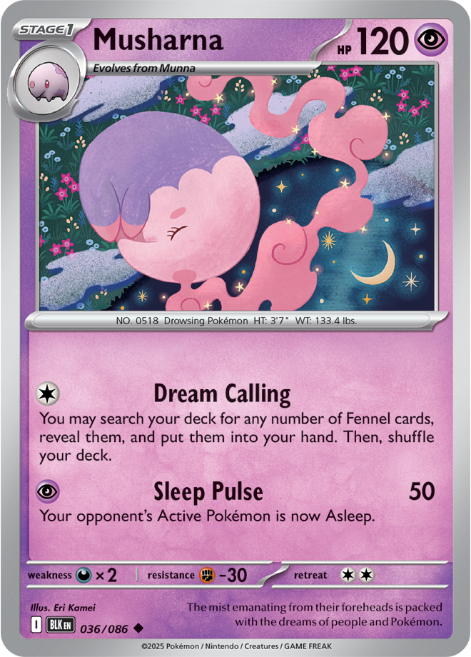 Scarlet & Violet Black Bolt 036/086 Musharna Reverse Holo