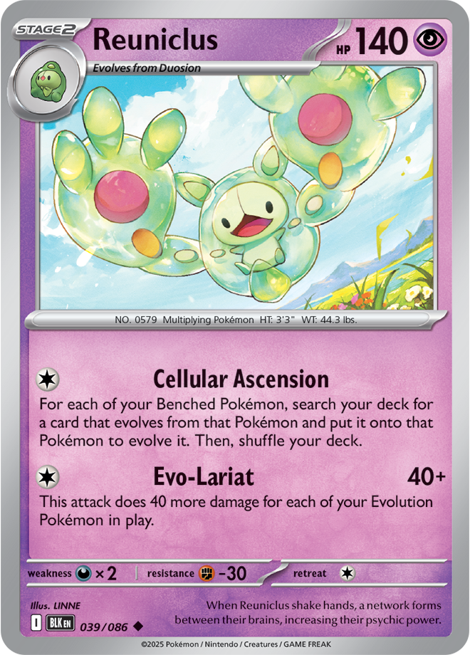 Scarlet & Violet Black Bolt 039/086 Reuniclus Reverse Holo