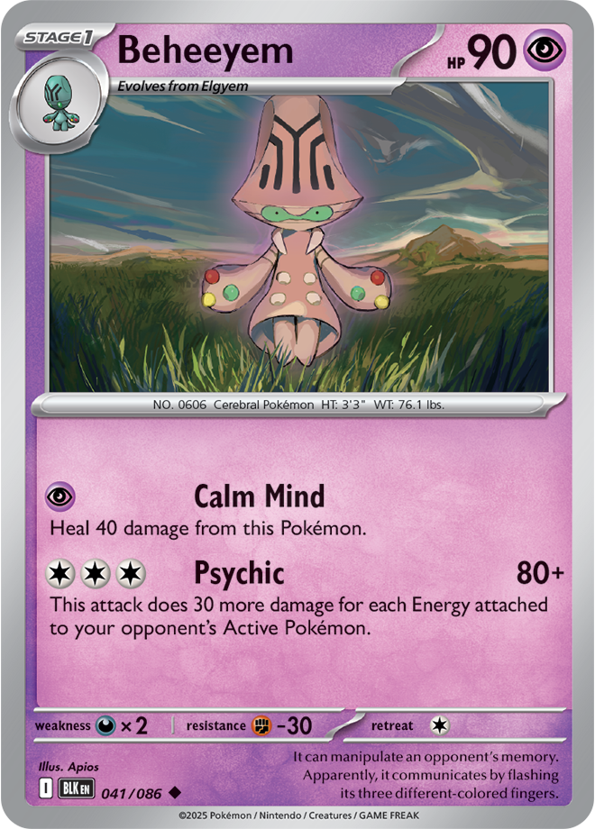 Scarlet & Violet Black Bolt 041/086 Beheeyem Poke Ball Reverse Holo