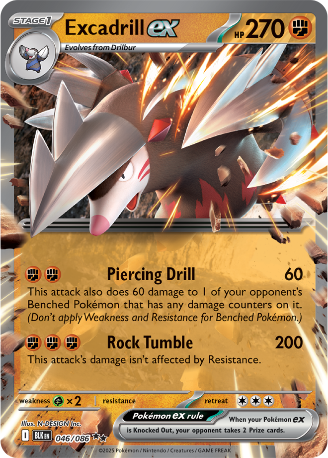 Scarlet & Violet Black Bolt 046/086 Excadrill ex