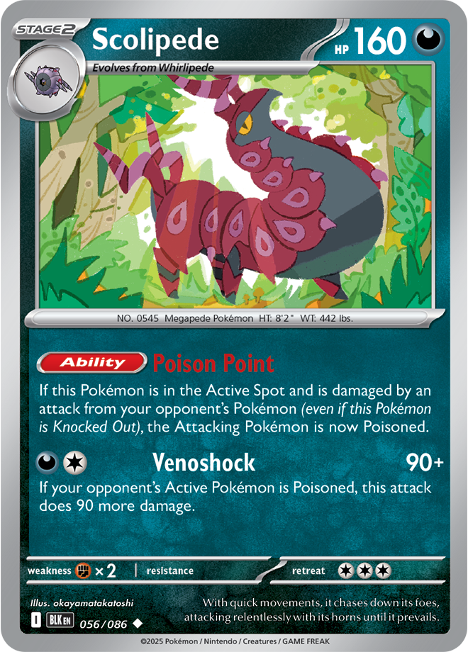 Scarlet & Violet Black Bolt 056/086 Scolipede Reverse Holo