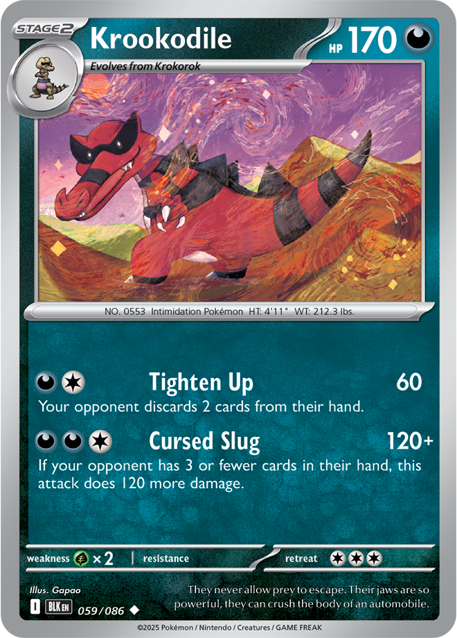 Scarlet & Violet Black Bolt 059/086 Krookodile Reverse Holo