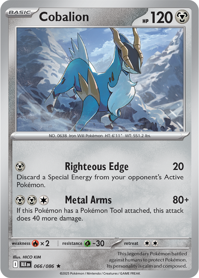 Scarlet & Violet Black Bolt 066/086 Cobalion Reverse Holo