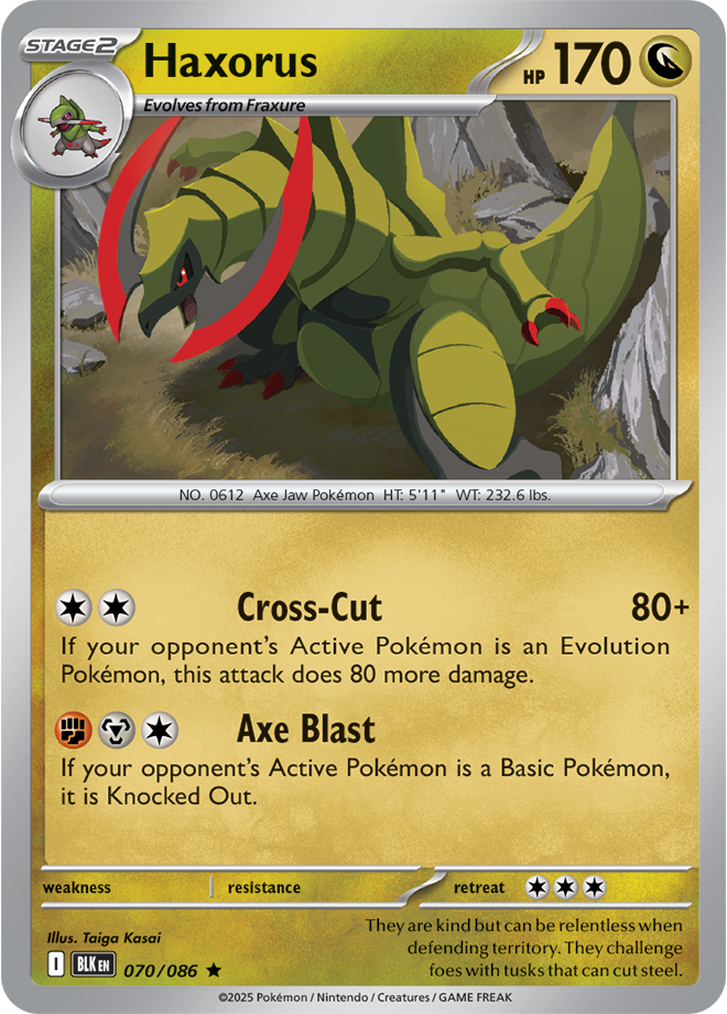 Scarlet & Violet Black Bolt 070/086 Haxorus Holo