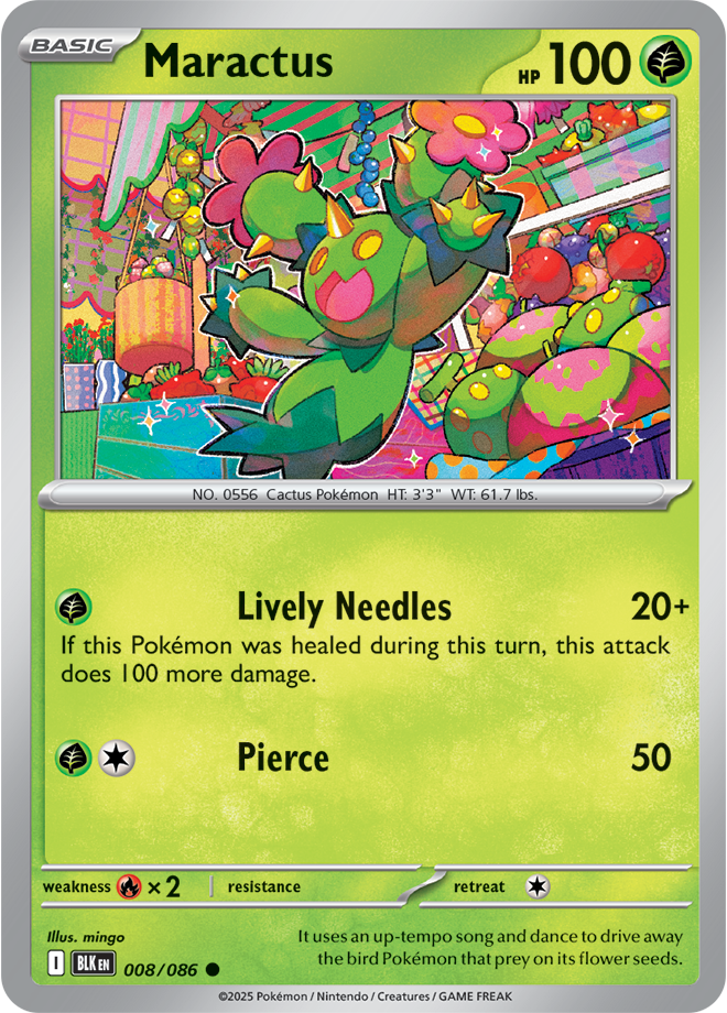 Scarlet & Violet Black Bolt 008/086 Maractus Reverse Holo