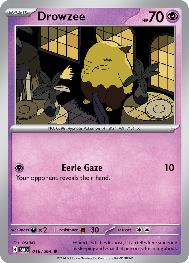 Scarlet & Violet Shrouded Fable 016/064 Drowzee Reverse Holo