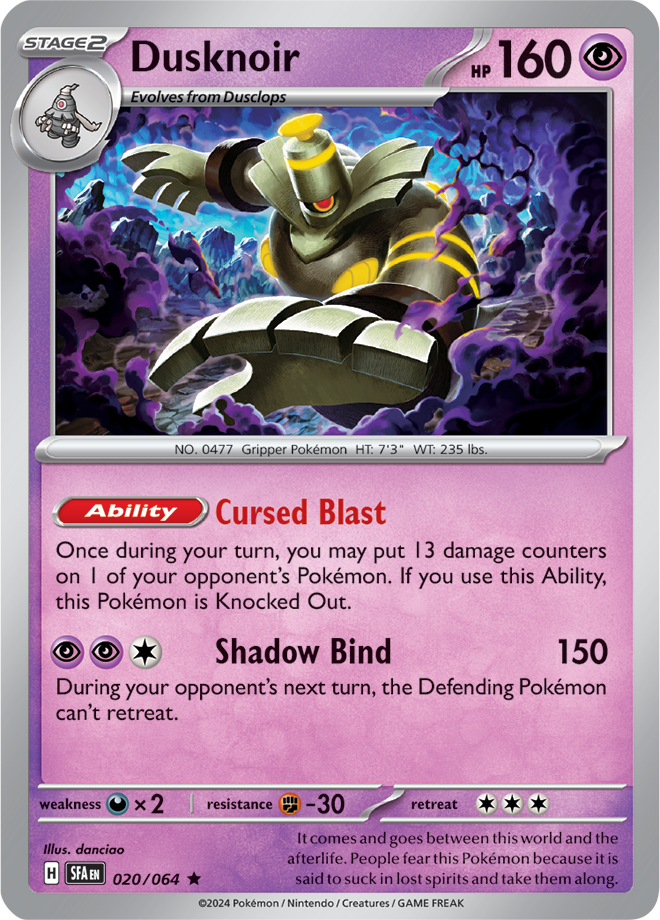 Scarlet & Violet Shrouded Fable 020/064 Dusknoir Holo