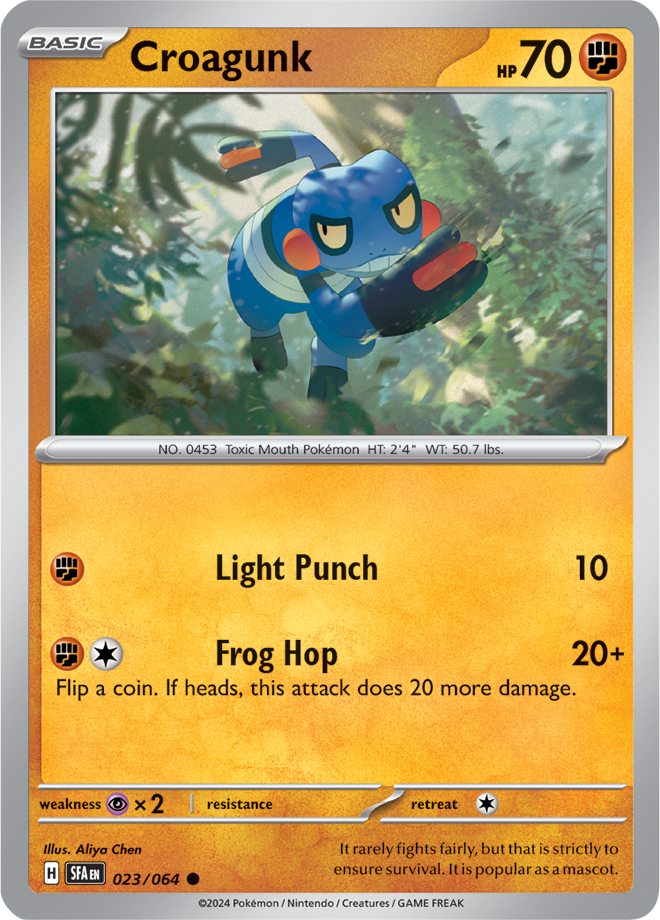 Scarlet & Violet Shrouded Fable 023/064 Croagunk Reverse Holo