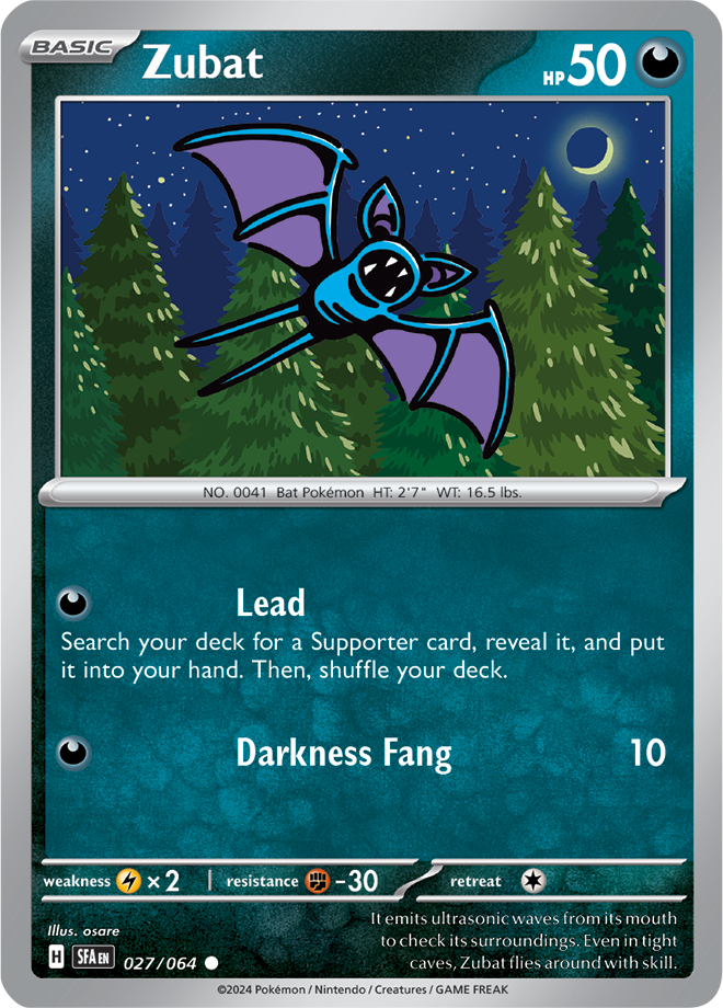 Scarlet & Violet Shrouded Fable 027/064 Zubat Reverse Holo