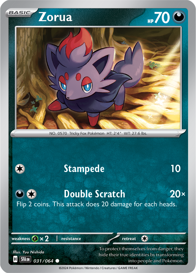 Scarlet & Violet Shrouded Fable 031/064 Zorua Reverse Holo