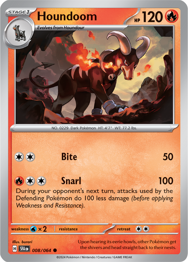 Scarlet & Violet Shrouded Fable 008/064 Houndoom Reverse Holo